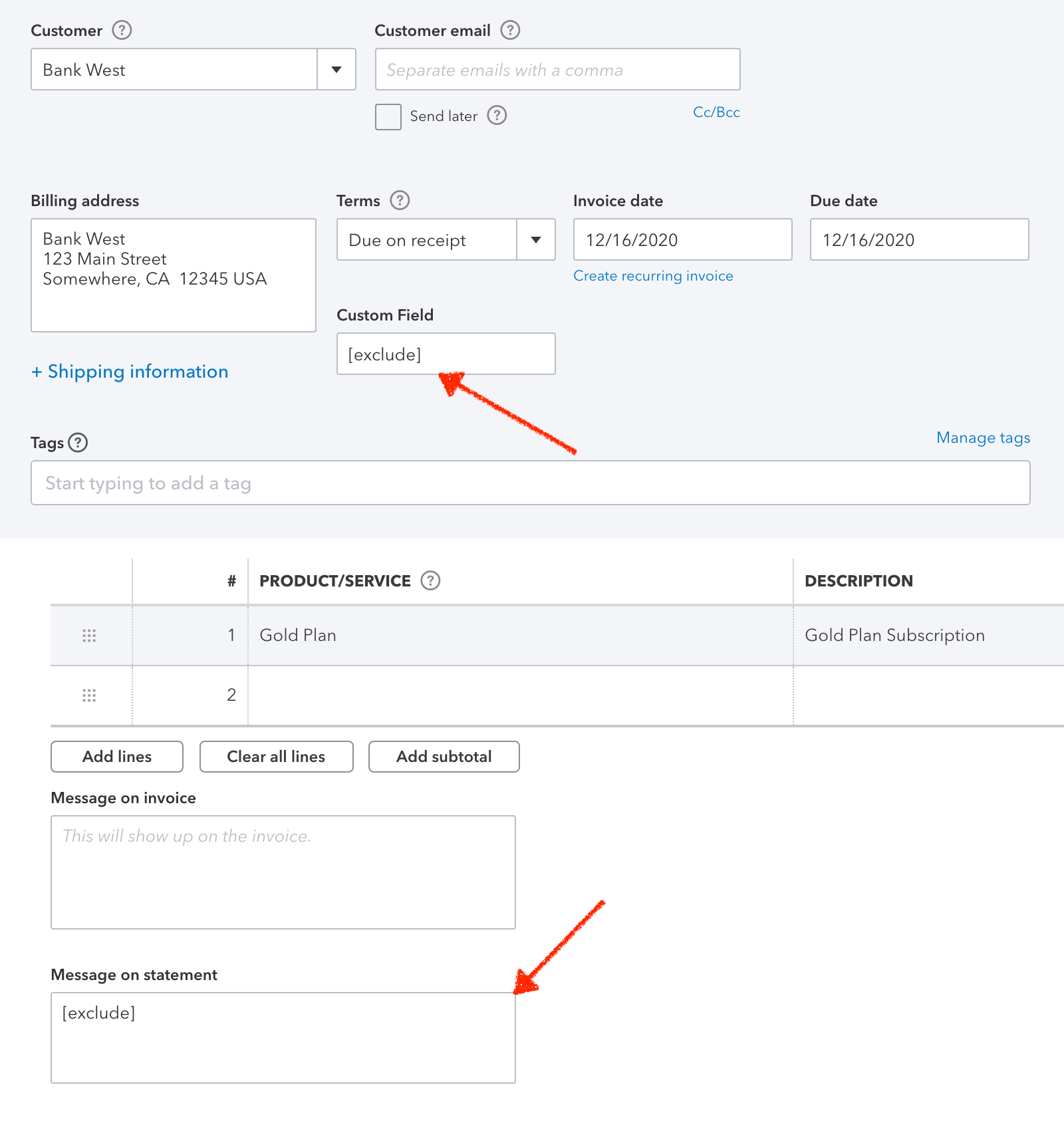 QuickBooks Online Exclude Transactions Settings