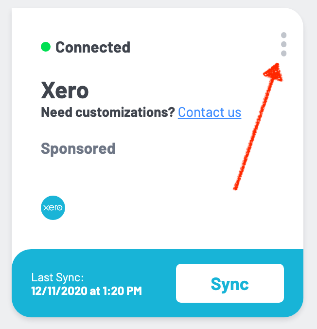 Xero Data Source Settings